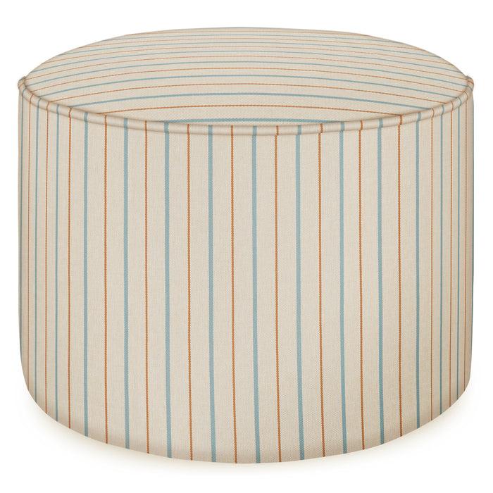 palais Poef Sara Ecru & Lichtblauw