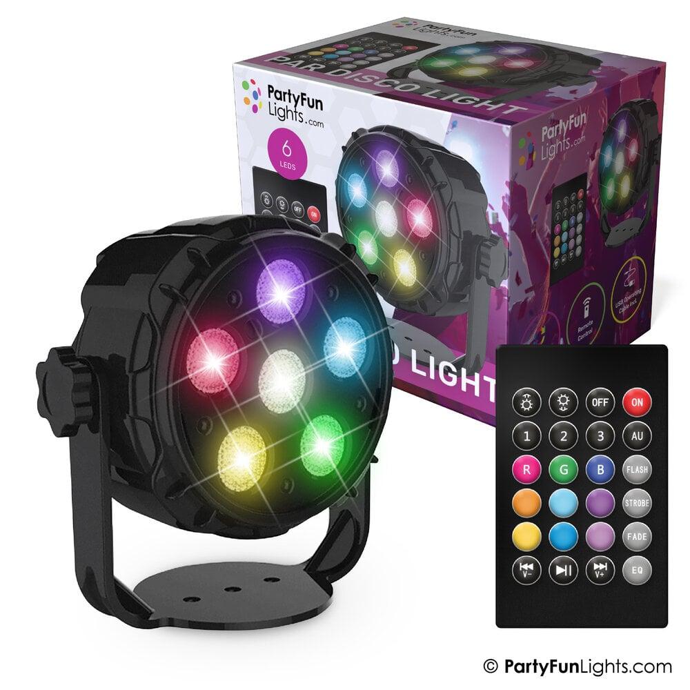 partyfunlights PartyFunLights 6 LED PAR Disco Lamp met afstandsbediening partyfunlights PartyFunLights 6 LED PAR Disco Lamp met afstandsbediening