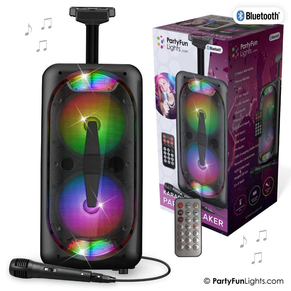 partyfunlights PartyFunLights Bluetooth karaoke party speaker - Party verlichting - microfoon - afstandsbediening