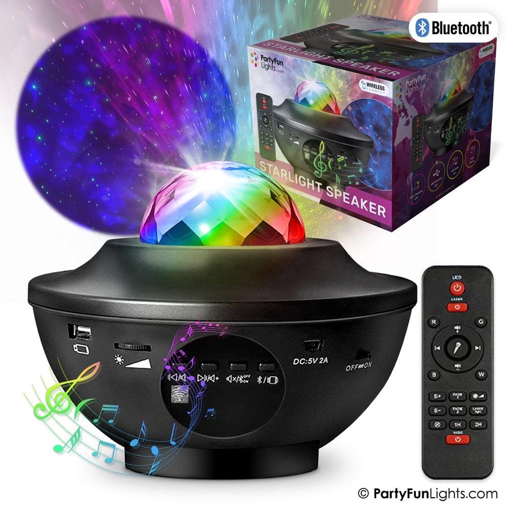 partyfunlights PartyFunLights Draadloze Starlight Party Speaker met Laser Projector Lichteffecten en Afstandsbediening