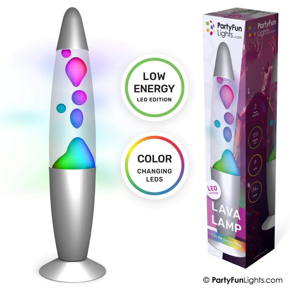 partyfunlights PartyFunLights Lava Lamp Multi-Color LED - verandert van kleur - energiezuinige technologie - hoogte 34cm - incl. adapter partyfunlights PartyFunLights Lava Lamp Multi-Color LED - verandert van kleur - energiezuinige technologie - hoogte 34cm - incl. adapter