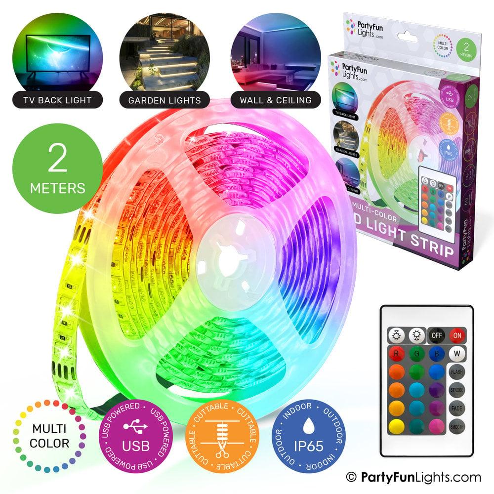 partyfunlights PartyFunLights LED Strip Multi-Color - Werkt op USB - 2 Meter
