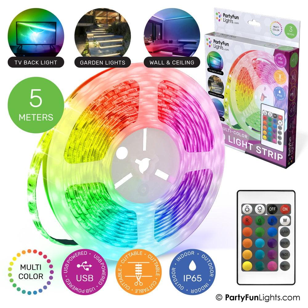 partyfunlights PartyFunLights LED Strip Multi-Color - Werkt op USB - 5 Meter