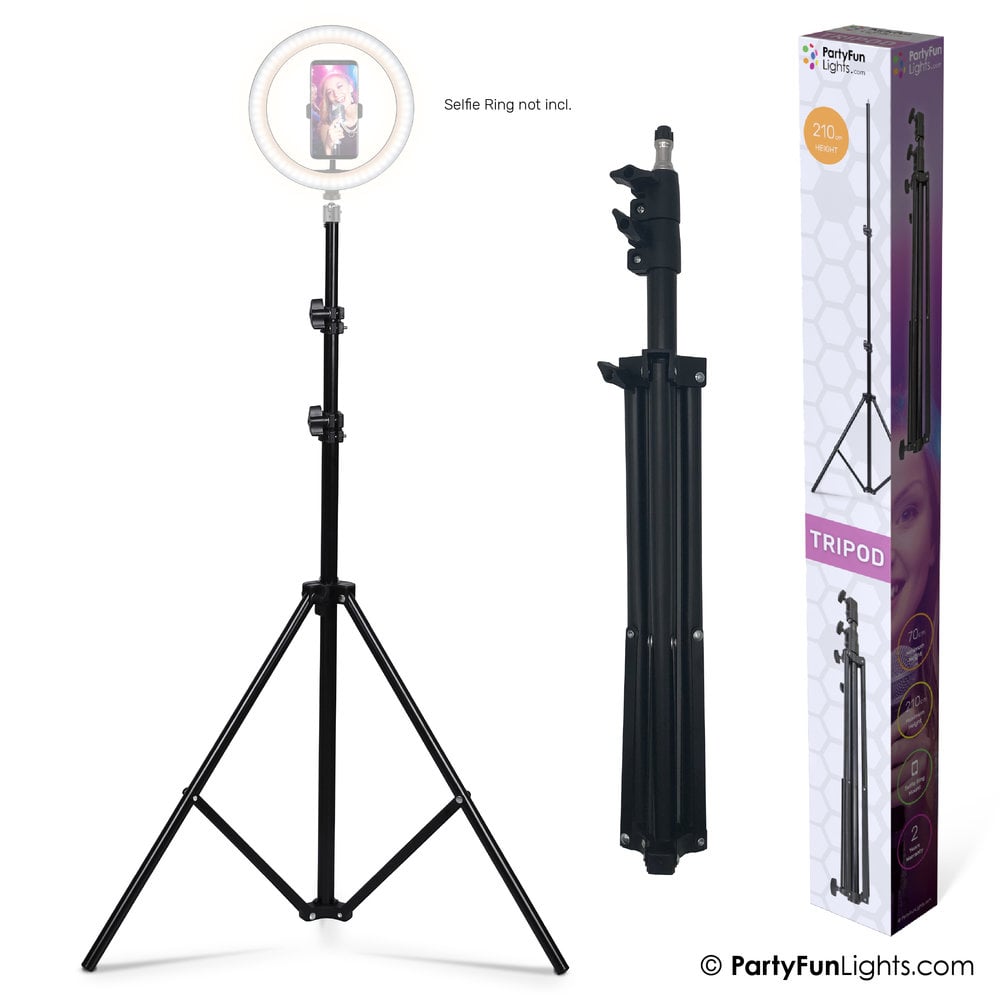partyfunlights PartyFunLights Selfie Statief - voor selfie ring lampen smartphones en fotocamera's - maximale hoogte 210cm - zwart partyfunlights PartyFunLights Selfie Statief - voor selfie ring lampen smartphones en fotocamera's - maximale hoogte 210cm - zwart