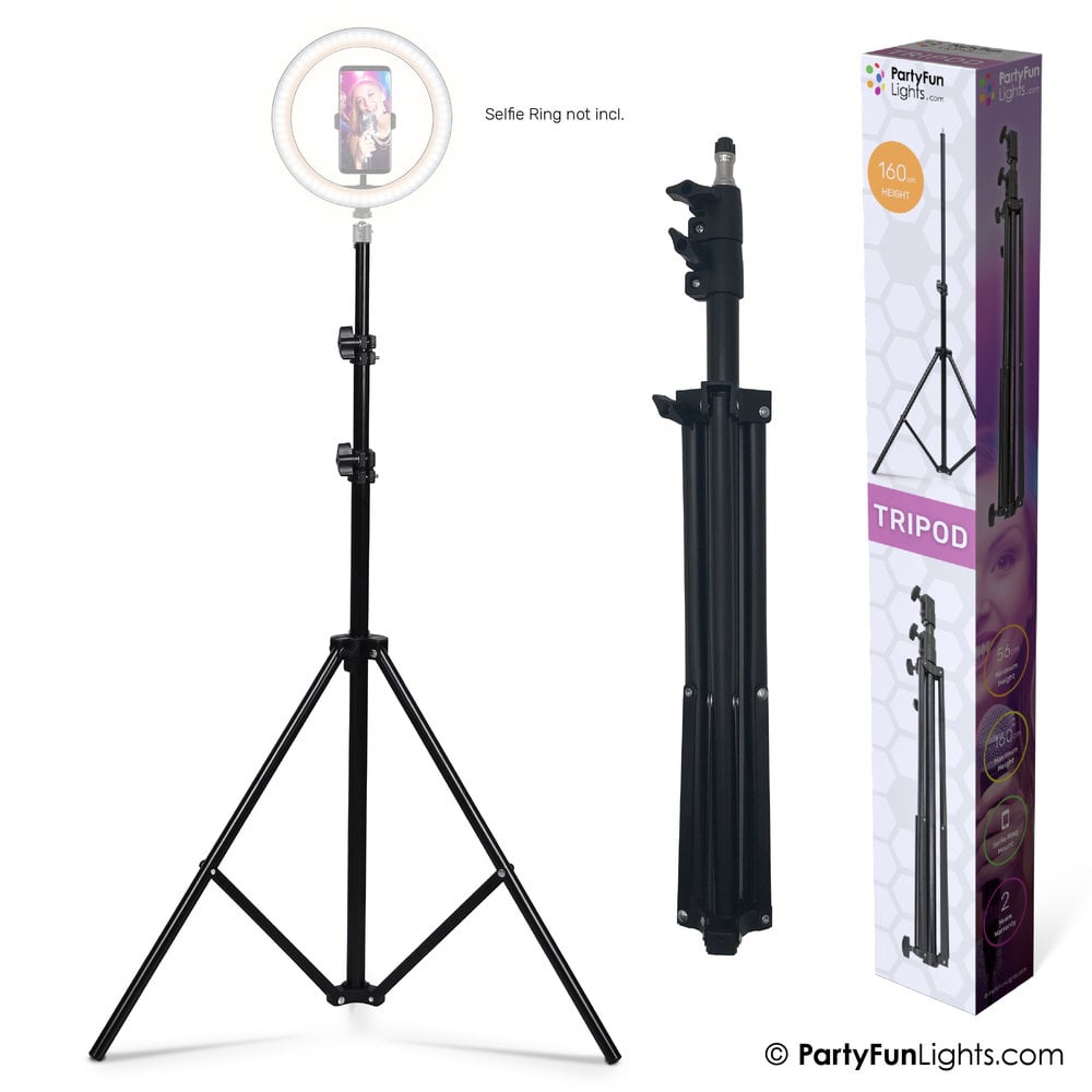 partyfunlights PartyFunLights Selfie Statief - voor selfie ring lampen smartphones en fotocamera's - maximale hoogte 160cm - zwart partyfunlights PartyFunLights Selfie Statief - voor selfie ring lampen smartphones en fotocamera's - maximale hoogte 160cm - zwart