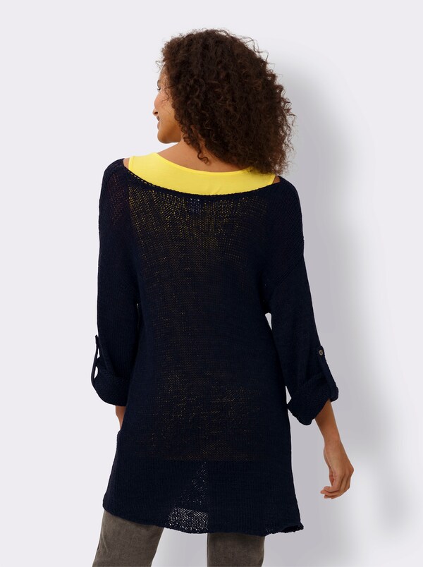 Patrizia Dini By Heine 2-in-1-pullover Met Jerseytop Marine/limoen