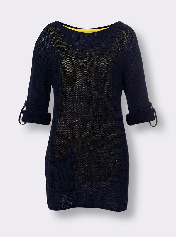 Patrizia Dini By Heine 2-in-1-pullover Met Jerseytop Marine/limoen