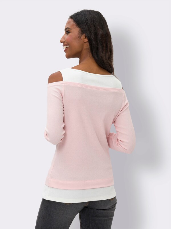 Patrizia Dini By Heine 2-in-1-shirt Met Ribstructuur Lichtroze