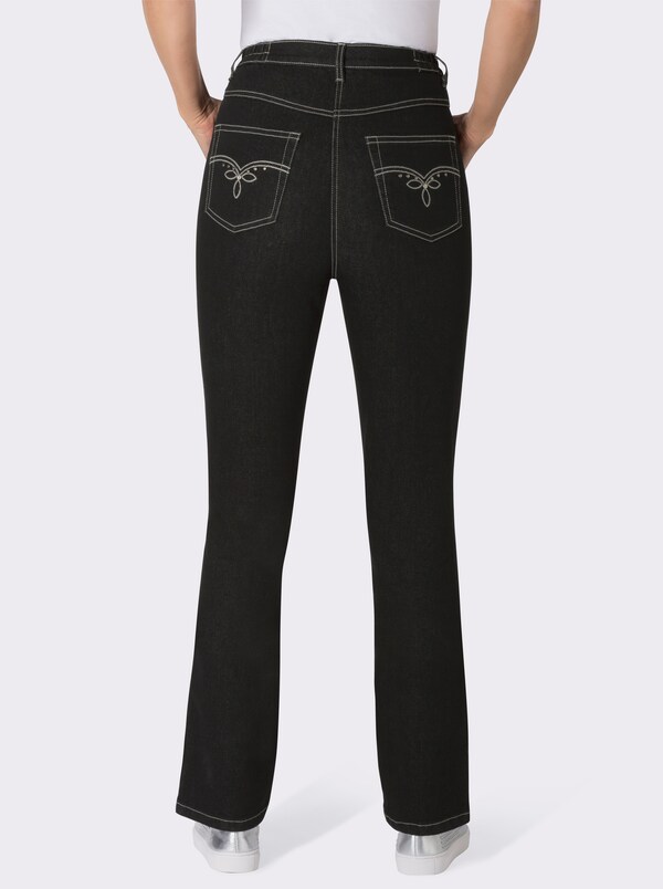 Patrizia Dini By Heine 5-pocketjeans Met Geborduurd Motief Black Denim
