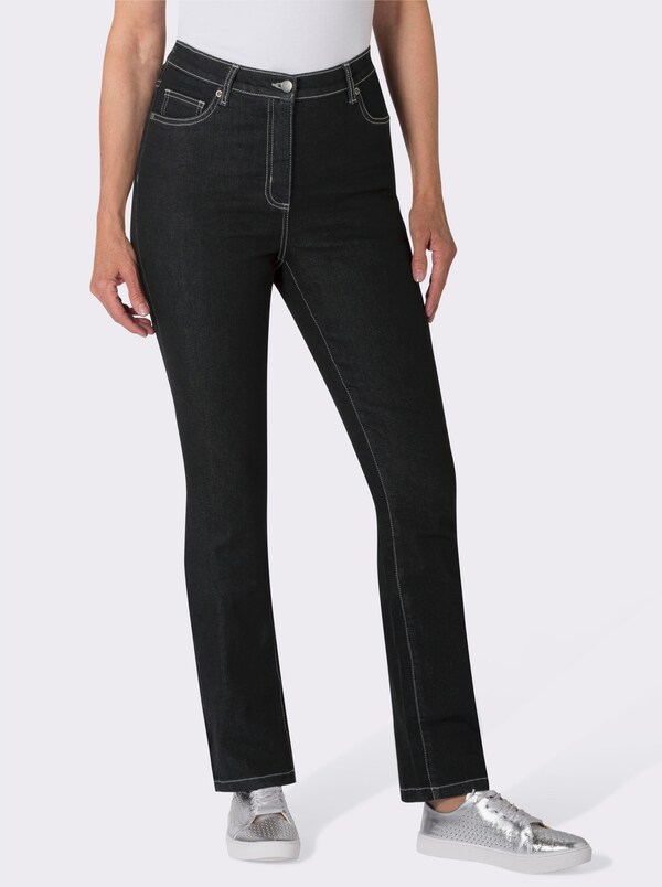 patrizia dini by heine 5-pocketjeans met geborduurd motief black denim