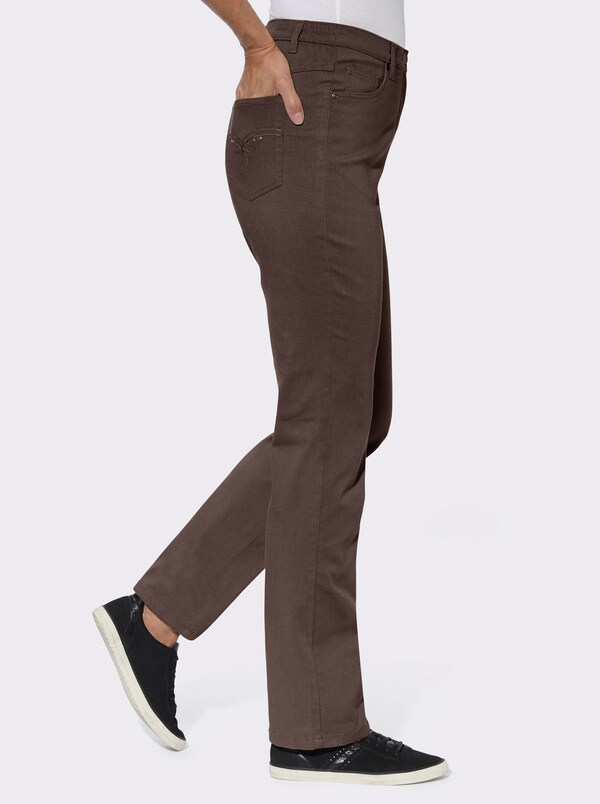 Patrizia Dini By Heine 5-pocketjeans Met Geborduurd Motief Chocolade