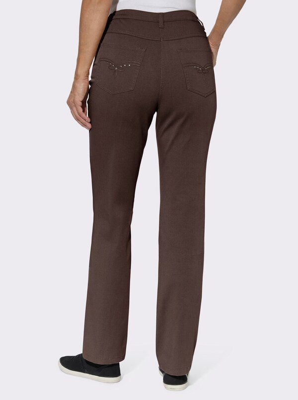 Patrizia Dini By Heine 5-pocketjeans Met Geborduurd Motief Chocolade