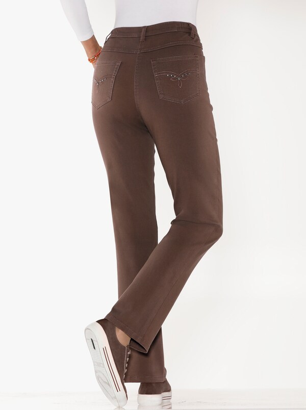 patrizia dini by heine 5-pocketjeans met geborduurd motief chocolade