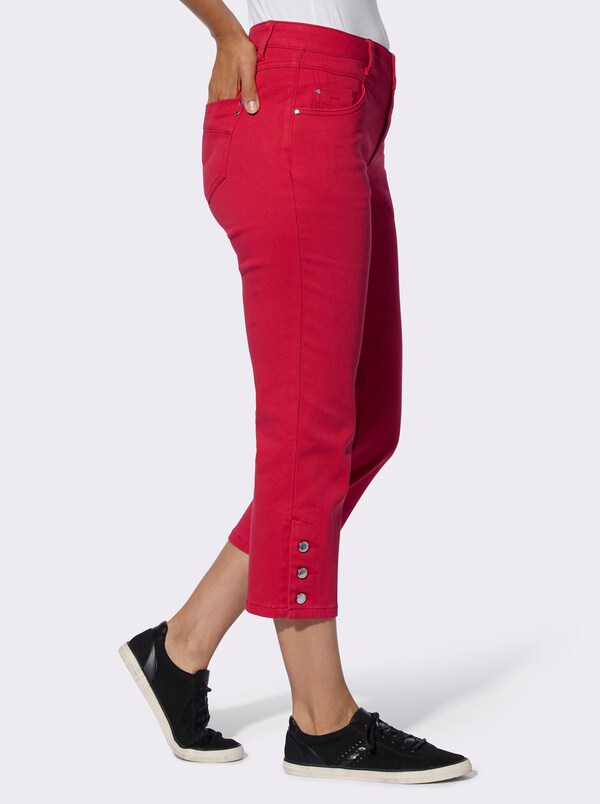 Patrizia Dini By Heine 7/8-jeans Met Sierknopen Aan De Pijpzoom Aardbei