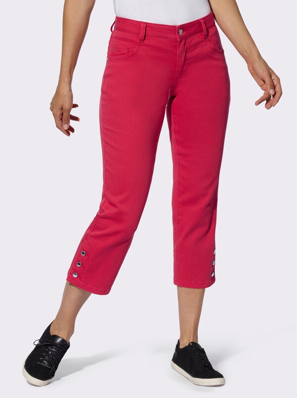 patrizia dini by heine 7/8-jeans met sierknopen aan de pijpzoom aardbei