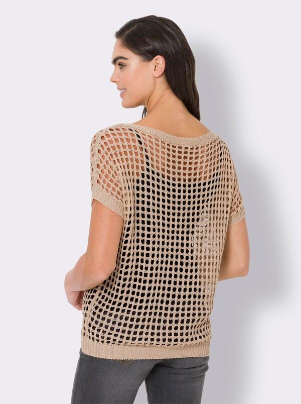 Patrizia Dini By Heine Ajourpullover Met Sterrenmotief Zand