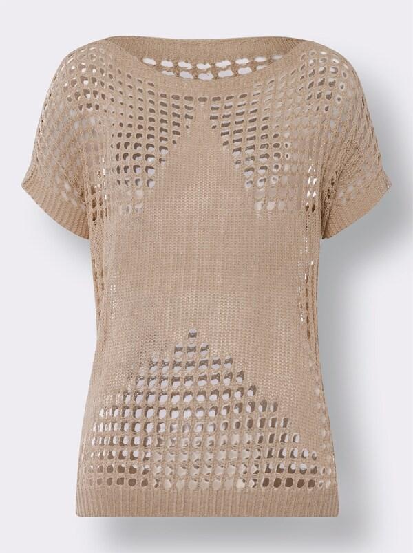 Patrizia Dini By Heine Ajourpullover Met Sterrenmotief Zand