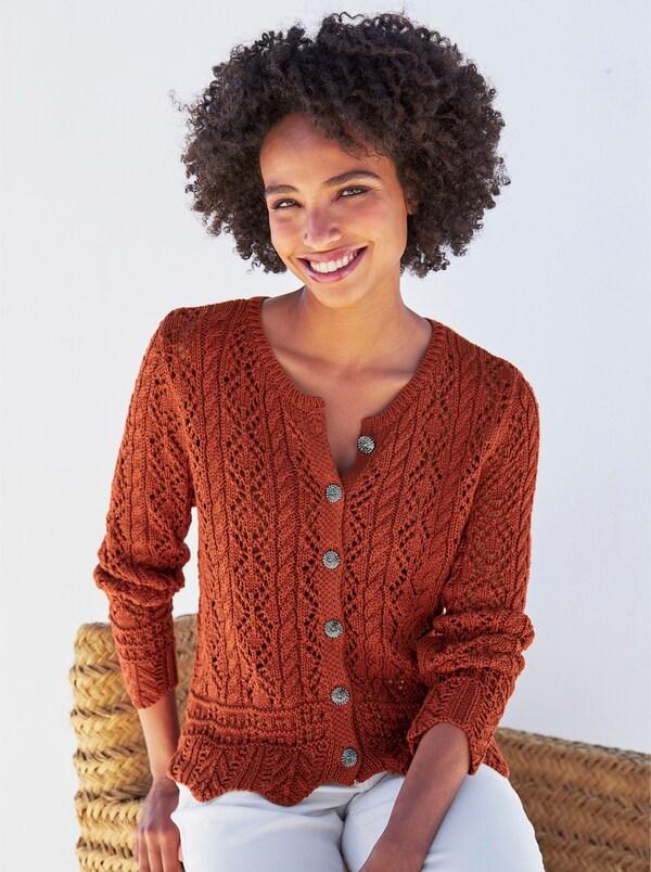 patrizia dini by heine Ajourvest met golvende randen roestrood