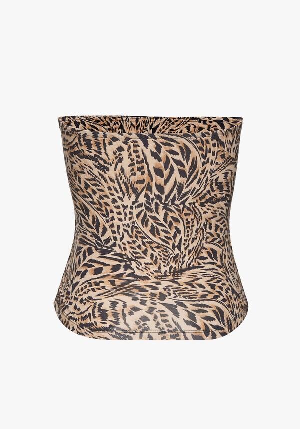 Patrizia Dini By Heine Bandeautop Beige/jeansblauw Bedrukt