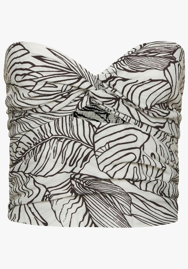 Patrizia Dini By Heine Bandeautop Crème/zwart Bedrukt