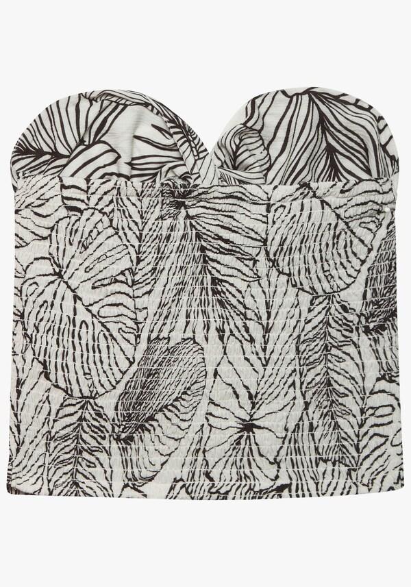 Patrizia Dini By Heine Bandeautop Crème/zwart Bedrukt