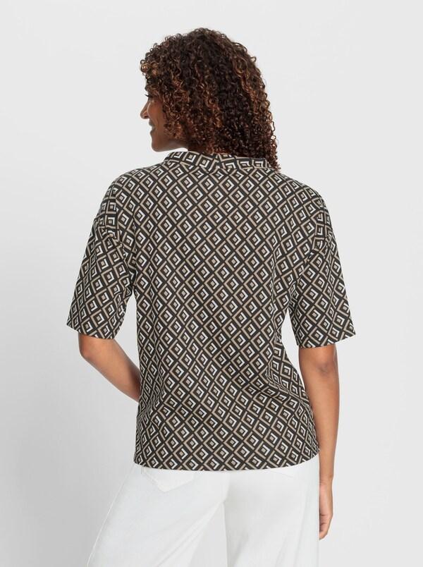 Patrizia Dini By Heine Bedrukt Sweatshirt Beige/zwart Geprint