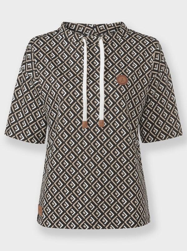 Patrizia Dini By Heine Bedrukt Sweatshirt Beige/zwart Geprint