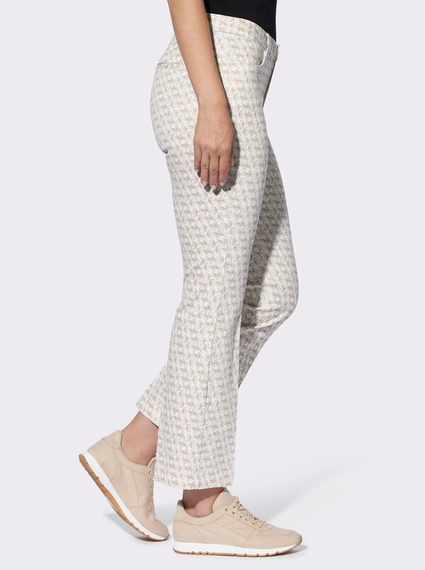 Patrizia Dini By Heine Bedrukte Broek Beige/ecru Bedrukt