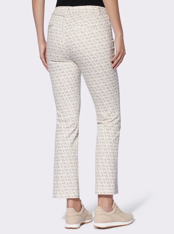 Patrizia Dini By Heine Bedrukte Broek Beige/ecru Bedrukt