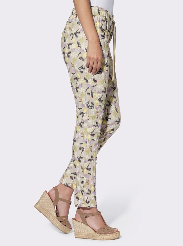 Patrizia Dini By Heine Bedrukte Broek Zand/oker Bedrukt