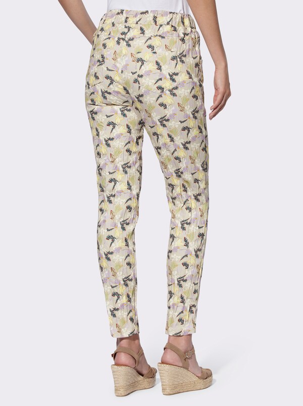 Patrizia Dini By Heine Bedrukte Broek Zand/oker Bedrukt