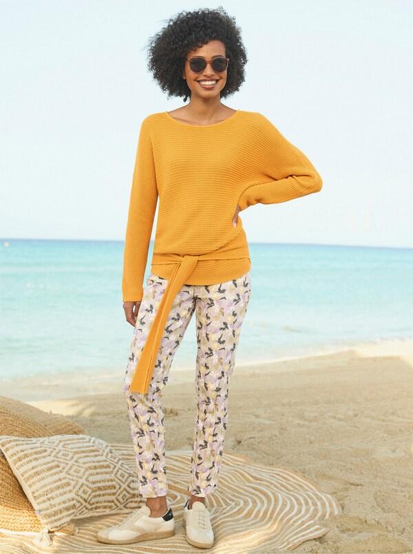 Patrizia Dini By Heine Bedrukte Broek Zand/oker Bedrukt