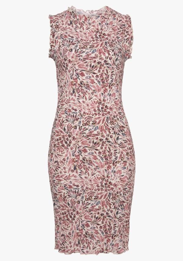 Patrizia Dini By Heine Bedrukte Jurk Crème/mauve Bedrukt