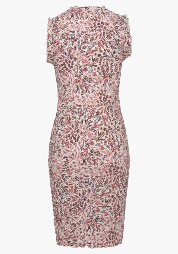 Patrizia Dini By Heine Bedrukte Jurk Crème/mauve Bedrukt