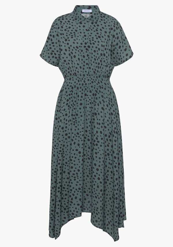 Patrizia Dini By Heine Bedrukte Jurk Groen/zwart Bedrukt