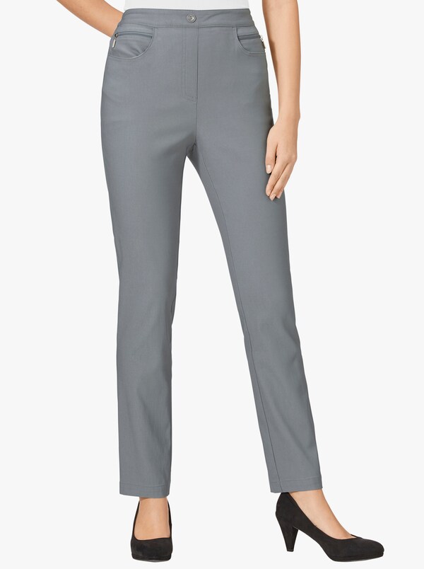 Patrizia Dini By Heine Bengalinebroek Met Sierritssluitingen Grijs