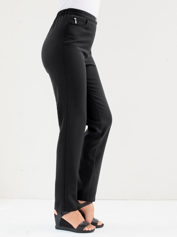 Patrizia Dini By Heine Bengalinebroek Met Sierritssluitingen Zwart