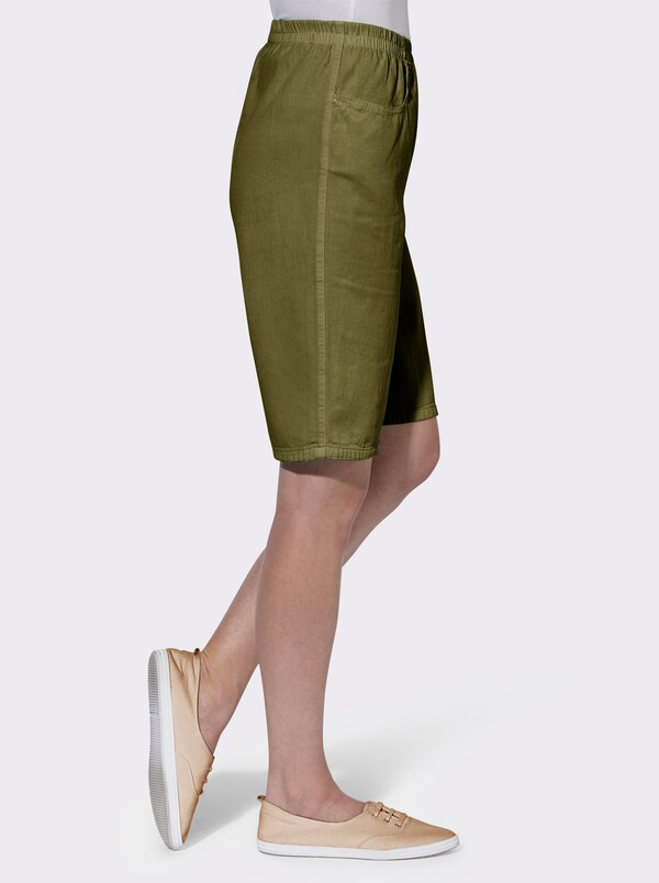 Patrizia Dini By Heine Bermuda Met Comfortband Rondom Olijf