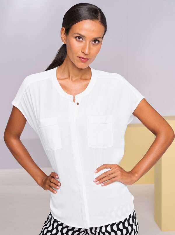 Patrizia Dini By Heine Blouse Met Korte Mouwen In Oversized Pasvorm Ecru