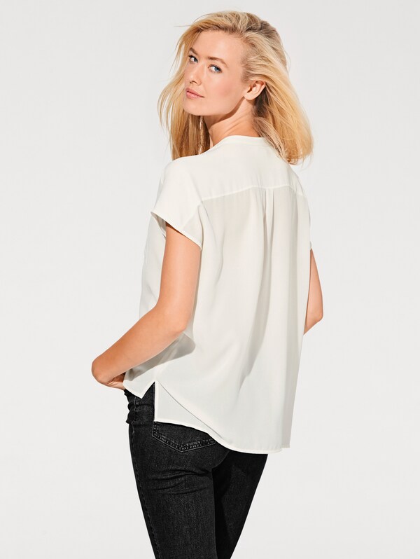 Patrizia Dini By Heine Blouse Met Korte Mouwen In Oversized Pasvorm Ecru