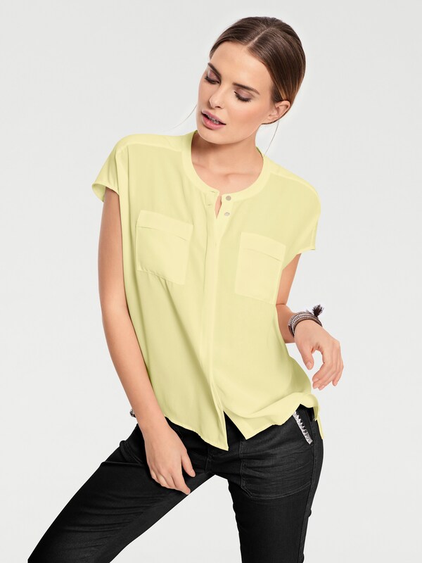 Patrizia Dini By Heine Blouse Met Korte Mouwen In Oversized Pasvorm Pastelgeel