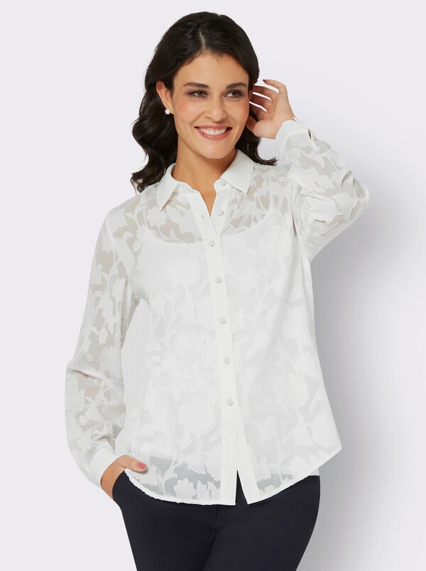 Patrizia Dini By Heine Blouse Met Lange Mouw In Etskantlook Ecru
