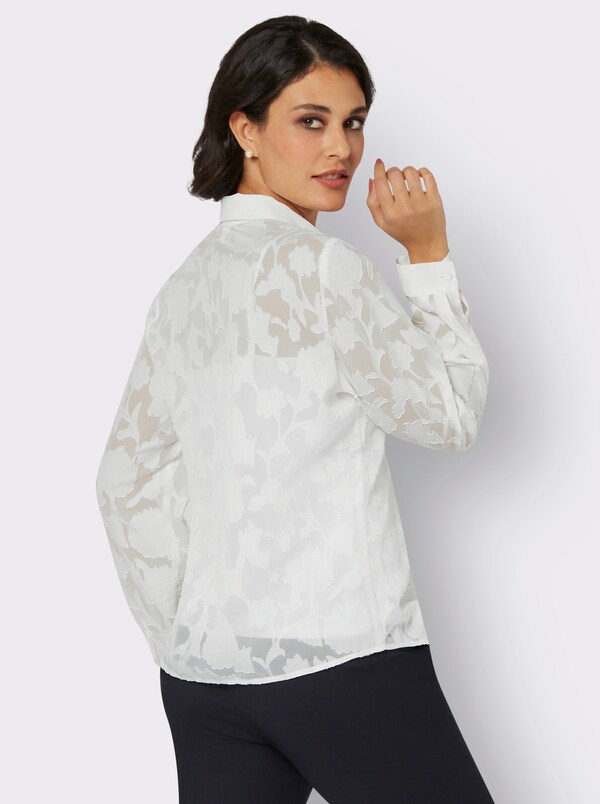 Patrizia Dini By Heine Blouse Met Lange Mouw In Etskantlook Ecru