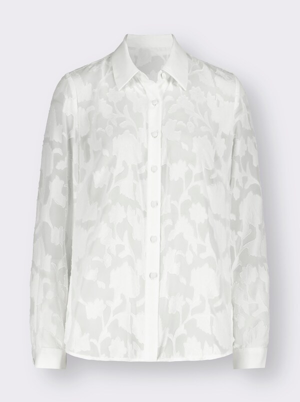 Patrizia Dini By Heine Blouse Met Lange Mouw In Etskantlook Ecru