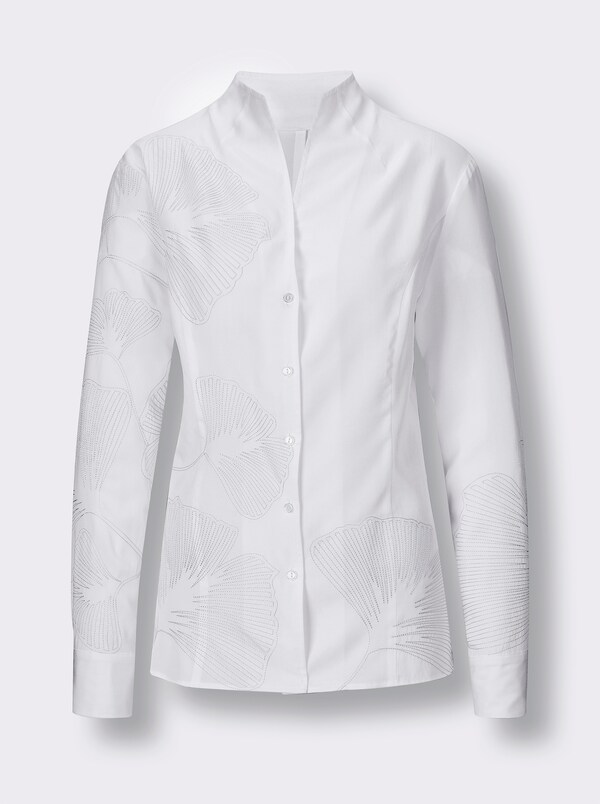 Patrizia Dini By Heine Blouse Met Lange Mouwen En Hoogwaardig Borduursel Ecru