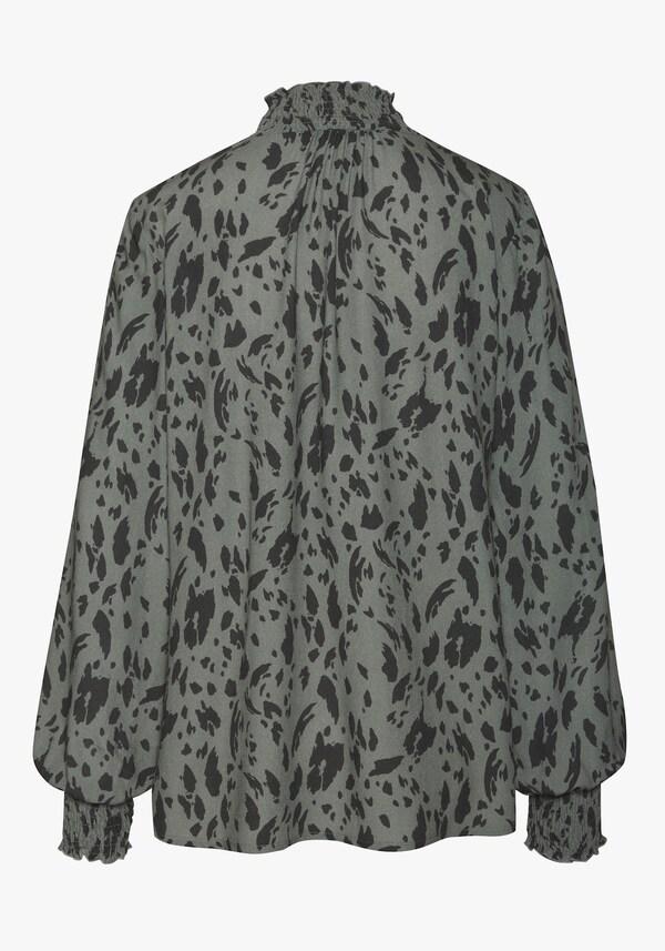 Patrizia Dini By Heine Blouse Met Lange Mouwen Groen/zwart Bedrukt