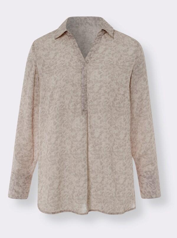 Patrizia Dini By Heine Blouse Met Print Champagne/beige Bedrukt