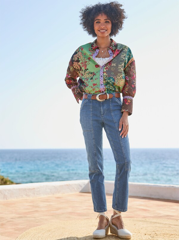 patrizia dini by heine Blouse met print en knoopsluiting aardbei/rietgroen bedrukt