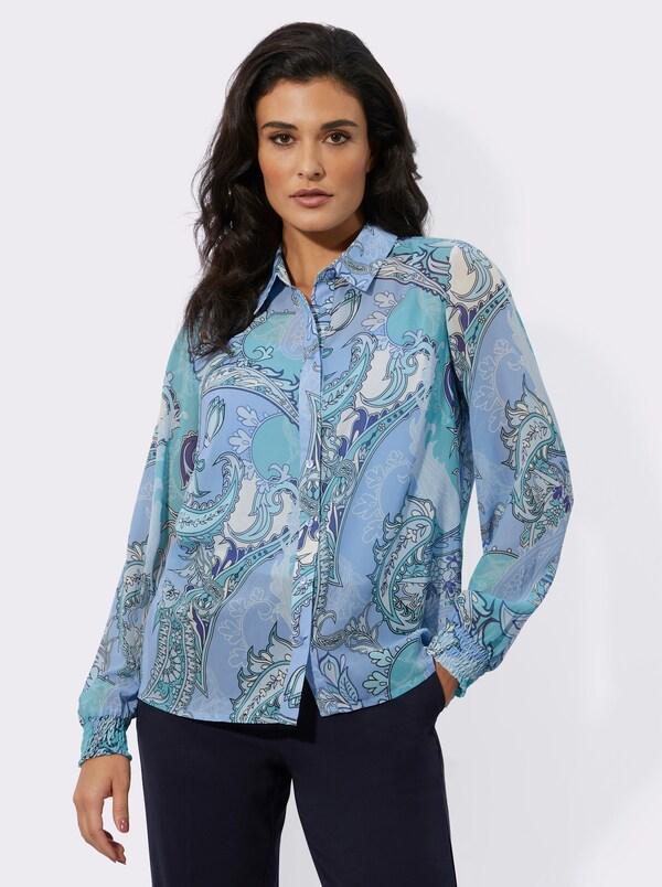 Patrizia Dini By Heine Blouse Met Print Van Lichte Georgette Hemelsblauw/ijsblauw Bedrukt