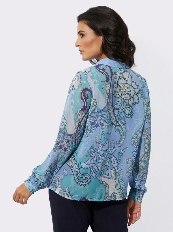 Patrizia Dini By Heine Blouse Met Print Van Lichte Georgette Hemelsblauw/ijsblauw Bedrukt